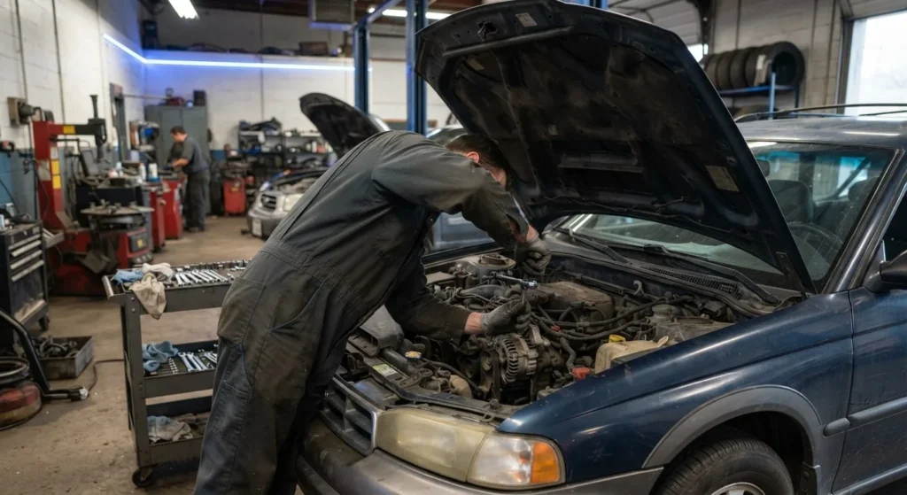 Technician performing engine repair at Hi Tech Auto Care in Mansfield, TX